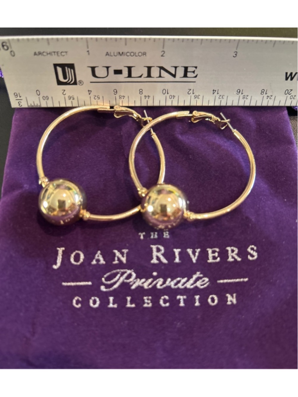 Women's Joan Rivers Gold Tone Hoop Earrings One Size - Picture 2 of 5